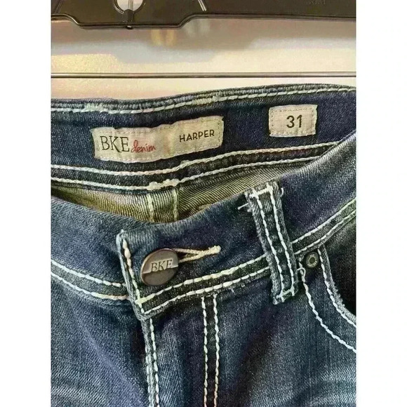 BKE Harper Stretch Jeans Dark Wash Mid Rise Western Women's 31 ankle - Picture 3 of 6